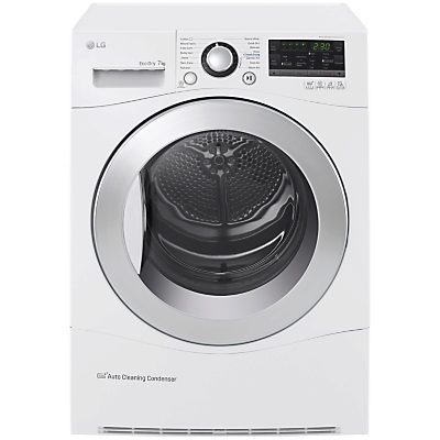 LG RC7055AH2M Freestanding Heat Pump Condenser Tumble Dryer, 7kg Load, A++ Energy Rating, White LG RC7055AH2M Freestanding Heat Pump Condenser Tumble Dryer, 7kg Load, A++ Energy Rating, White
